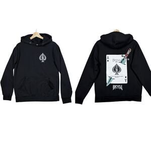 Return To Sender Ace of Spades Bicycle Card Graphic Hoodie Black Dagger Small